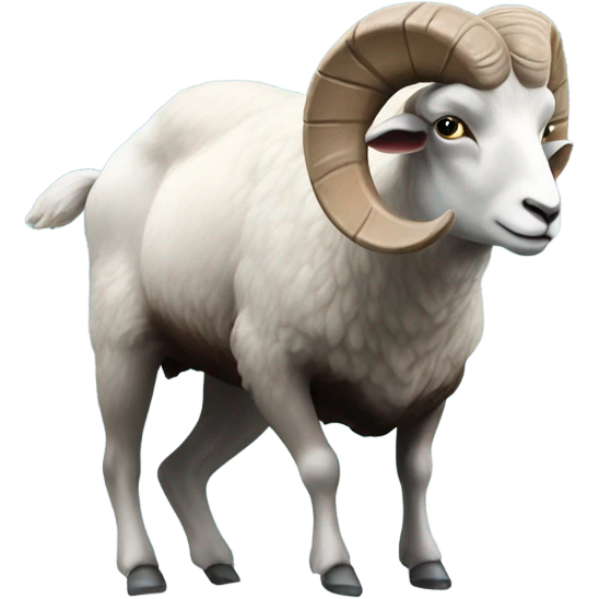 Ram slipping in the snow emoji