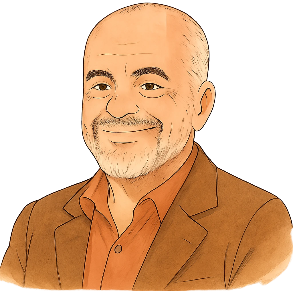 Edi Rama, smiling, ghibli-inspired style, warm colors, gentle expression emoji