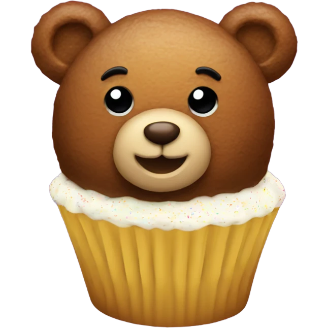 Teddy bear cupcake  emoji