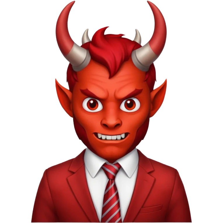 devil with tie emoji