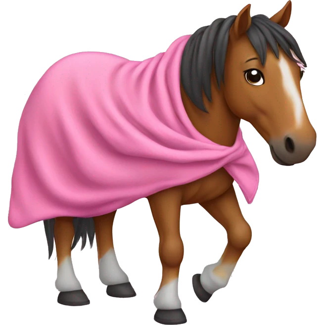 Horse in a pink blanket emoji