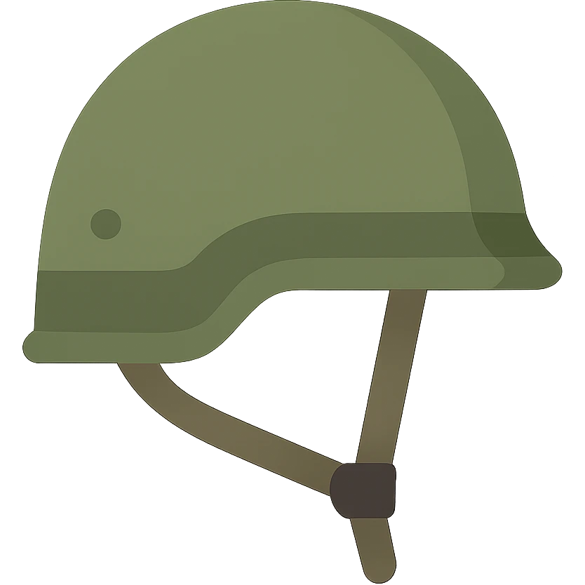flat design style Russian military helmet emoji