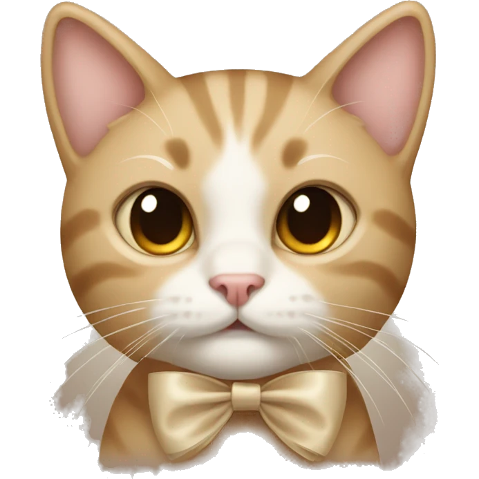  Cat with a beige bow  emoji