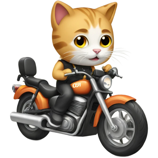 Cat with motorbike  emoji