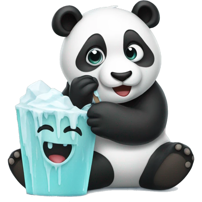 Panda eating ice cre emoji