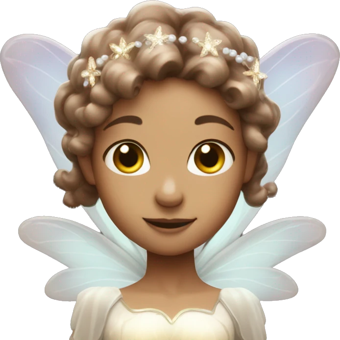 Glowing pearl fairy with brown hair  emoji