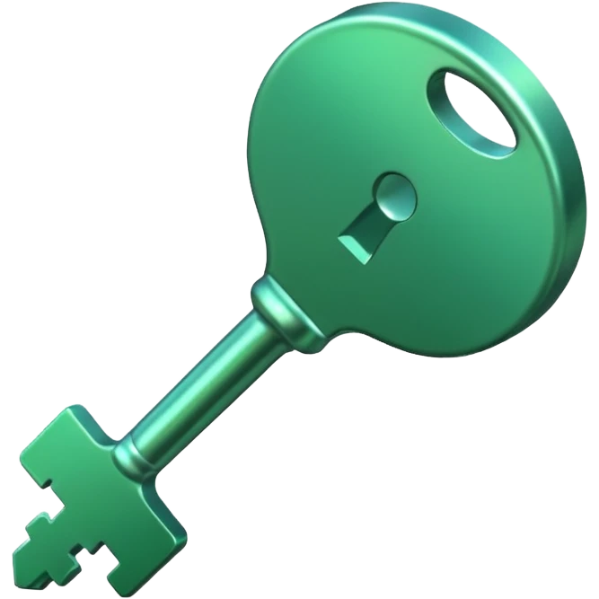 medieval minimalistic green key icon emoji