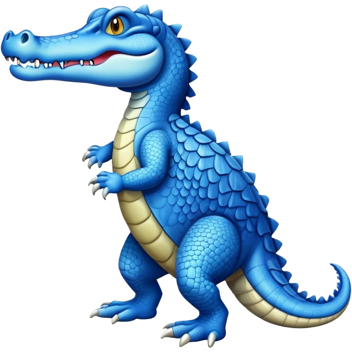 Blue crocodile in four legs emoji