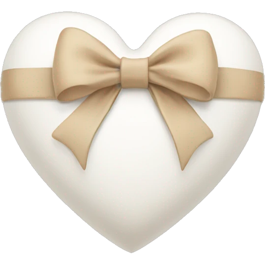 white heart with beige bow emoji