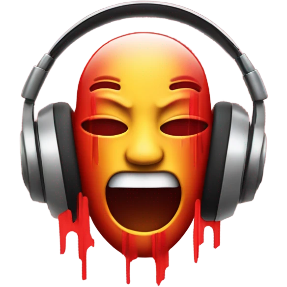 Headphones playing red Rock Music emoji