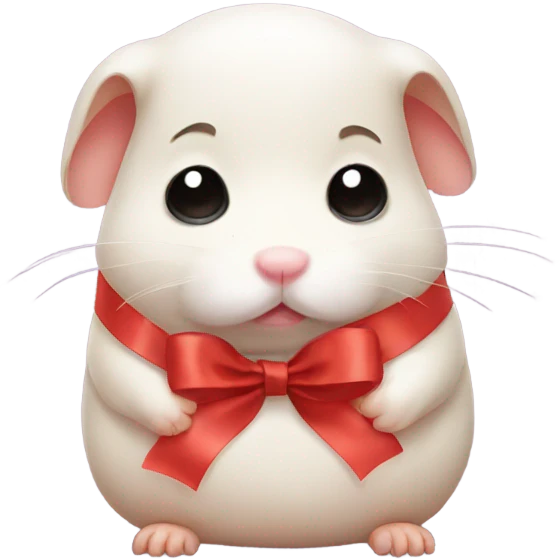Sad hamster with a ribbon  emoji