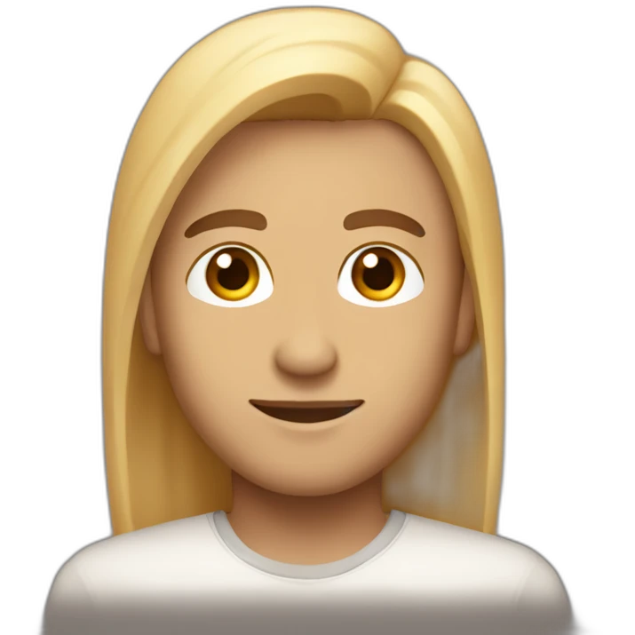raghav with triangular face , fair skin tone and straight hair , man emoji