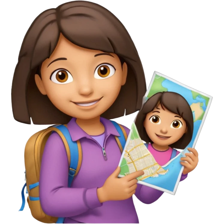 dora the explorer with boots and map emoji emoji