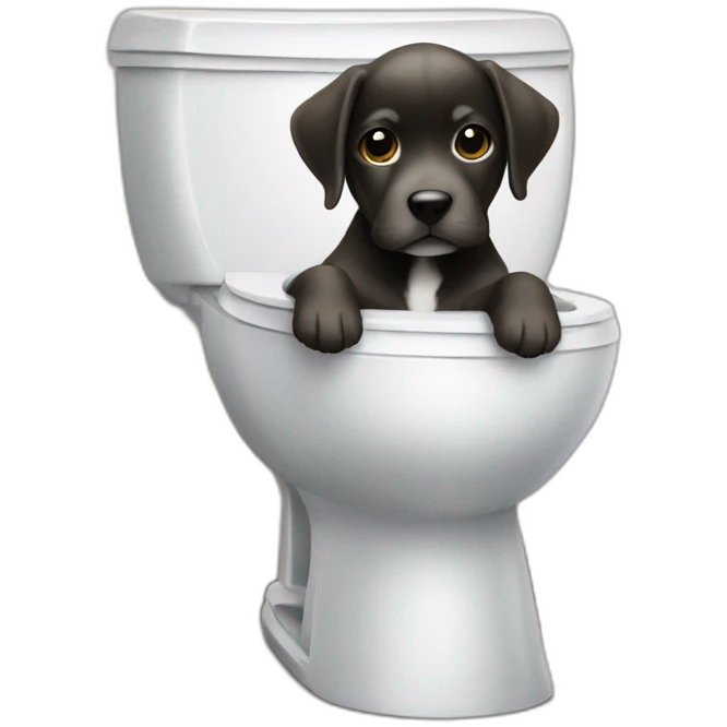a puppy that plays piano in a toilet emoji