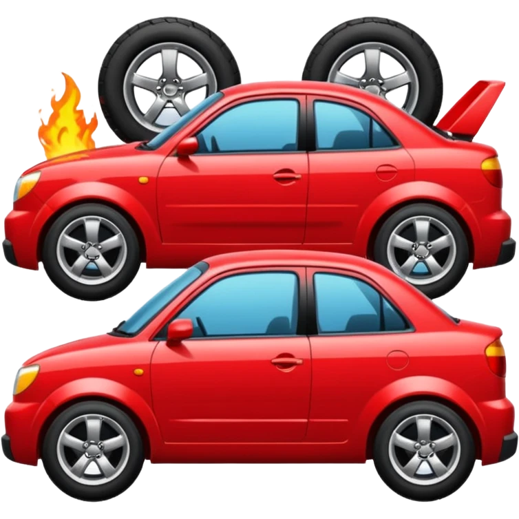 angry red car cute emoji