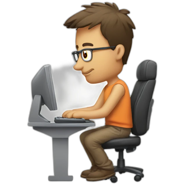 computer guy with bad posture emoji