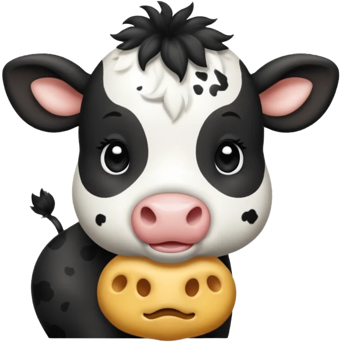 baby black and white cow emoji