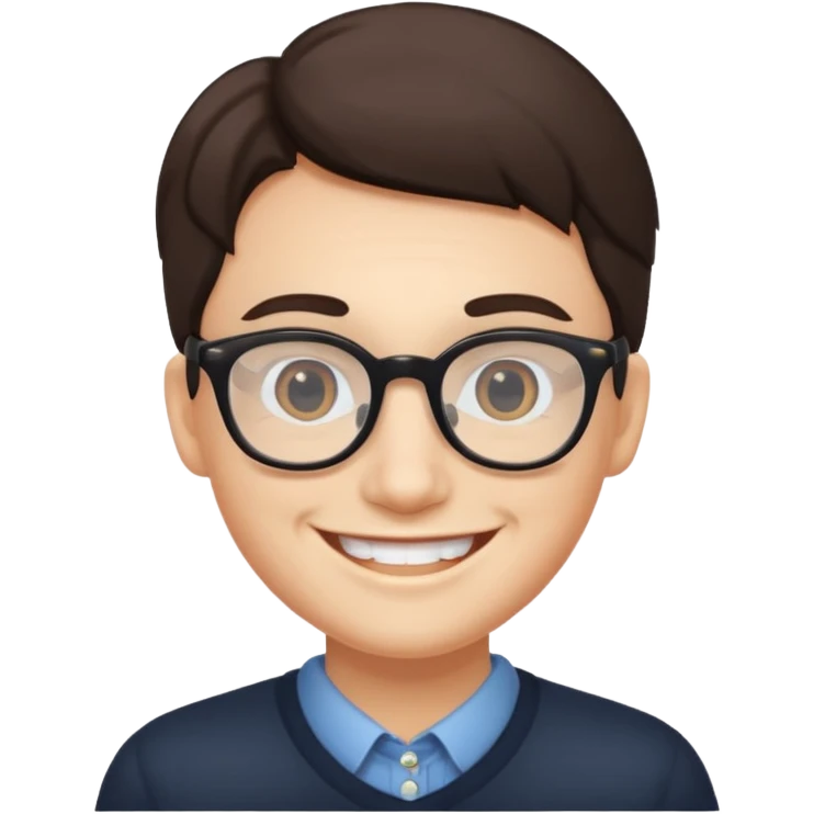 grinning face with smiling eyes with glasses on  emoji