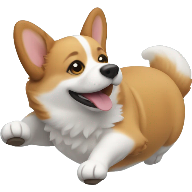 corgi rolling over emoji