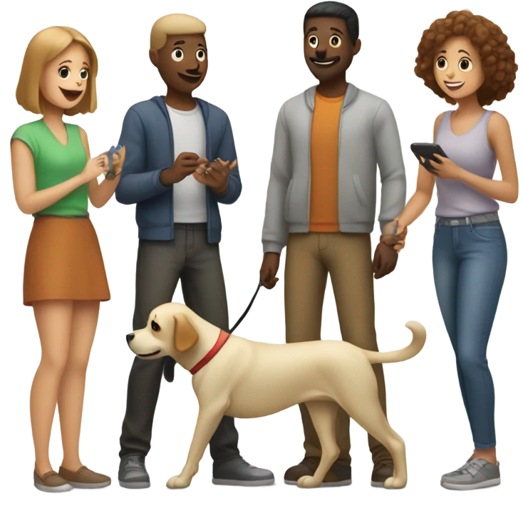 people with dog emoji