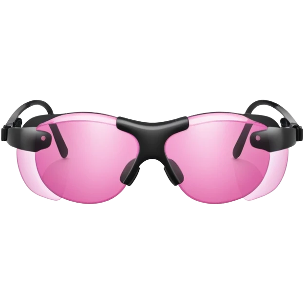 protective welding glasses with pink lenses, frameless design, safety eyewear emoji