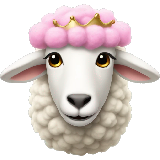 Sheep with a pink crown emoji