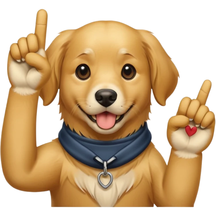 Dog sticking up the middle finger  emoji