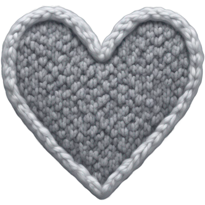 Grey knitted heart emoji