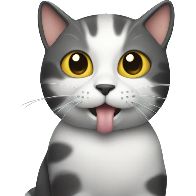 Cat with a fish treat emoji