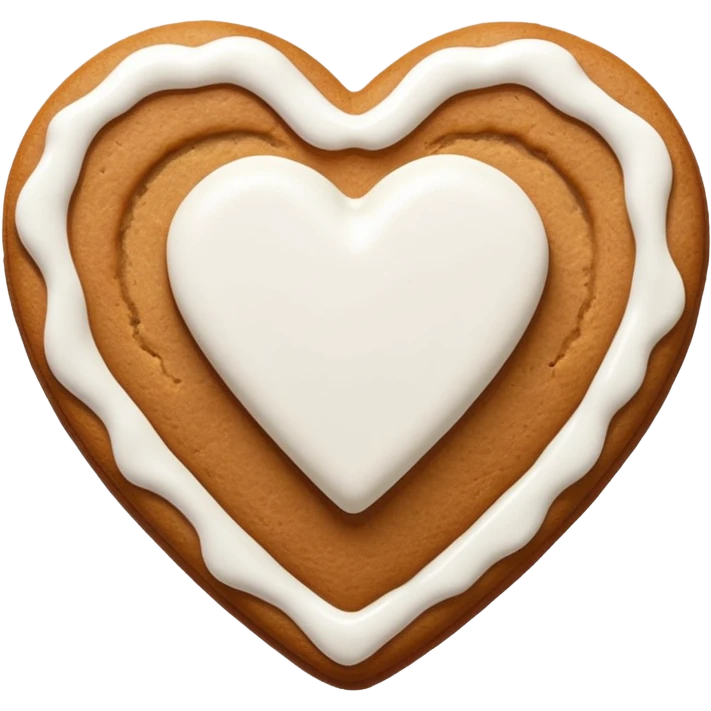 gingerbread heart cookie with white icing emoji