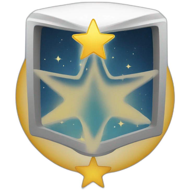 Computer with star around it emoji