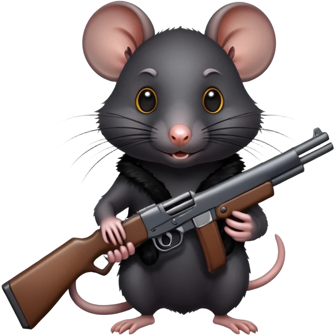 All black Rat with a gun emoji