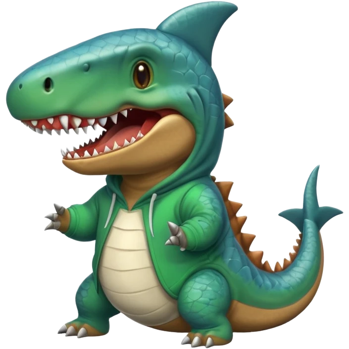 Dino wear shark hoodie emoji