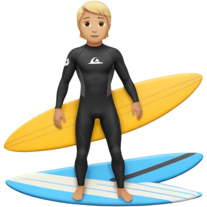 blonde haired white surfer with surfboard  emoji