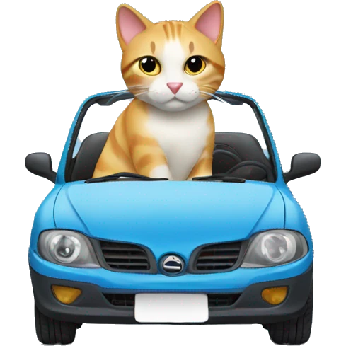 Cat in car emoji