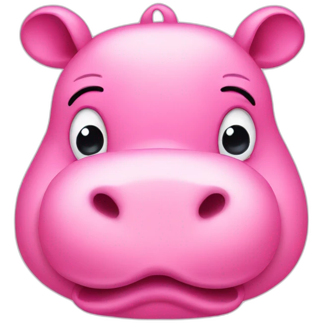 cute pink hippo crying emoji