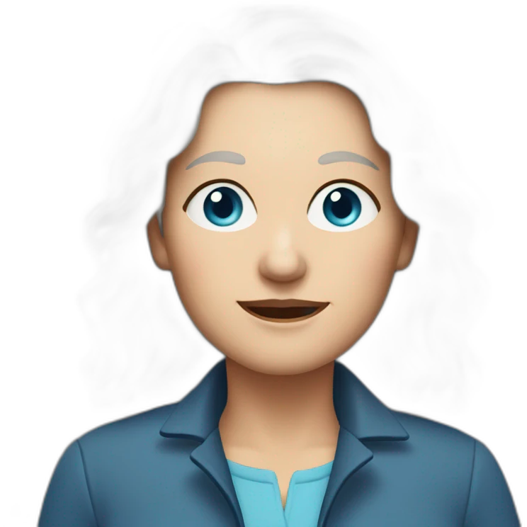 28 old women, white skin, long dark blond hair, blue eyes, red shirt in a gray jacket emoji