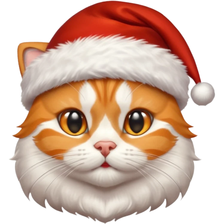 Make me a orange tabby cat with a white chin and a bit of white on the end of his tail and  a Santa hat that looks like 🐱 emoji emoji