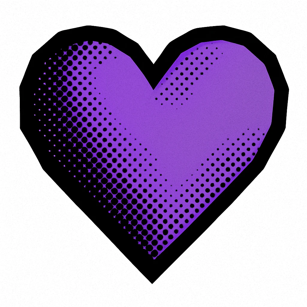 purple heart, graphic, no text emoji