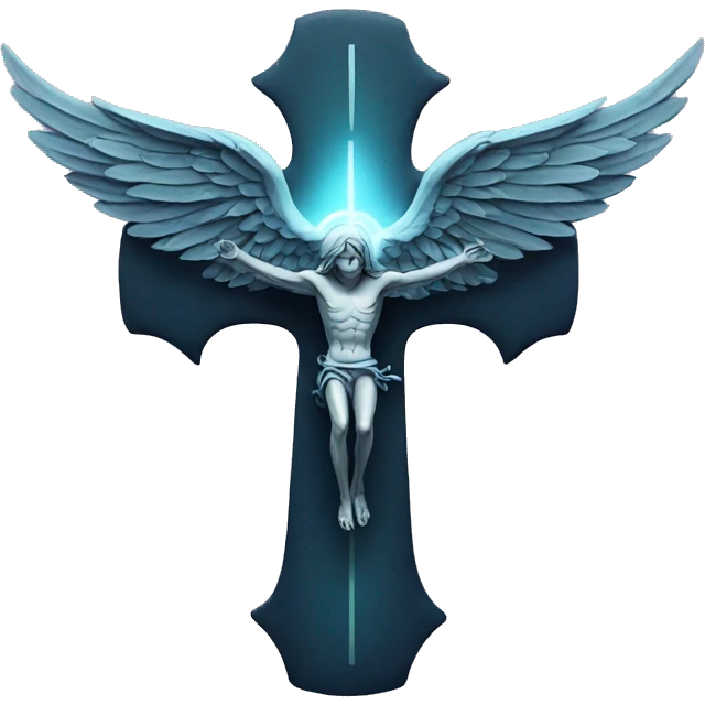cross with wings behind emoji