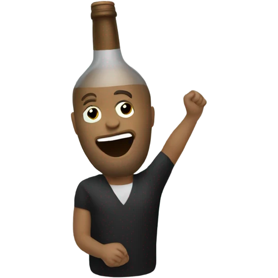 Person playing the bottle emoji