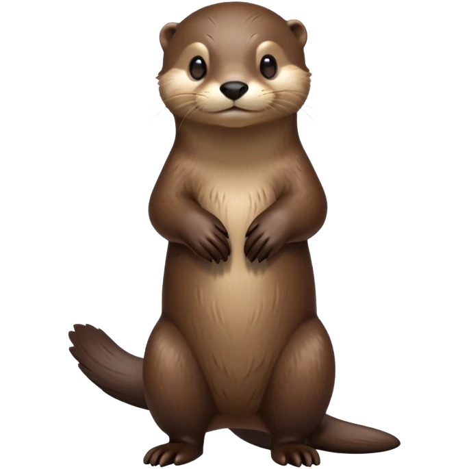 cinematic-noble [otter]-realistic-full-body-standing-emoji,-tail-tucked-close,-head-tilted-dramatically,-sleek-[brown]-fur,-simplified-yet-realistic-focused-features,-highly-detailed,-glowing-with-an-almost-sarcastic-glow  expressive eyes emoji