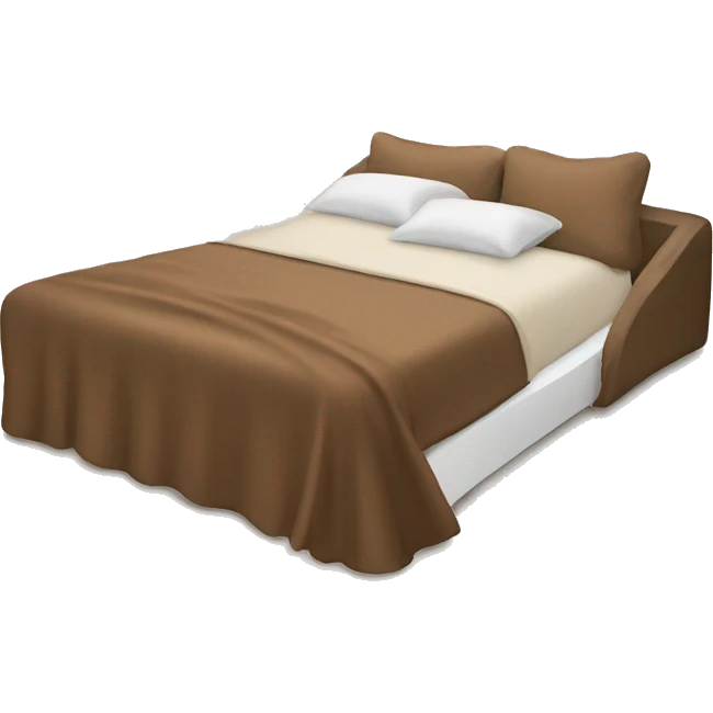 Modern bed with brown blanket  emoji