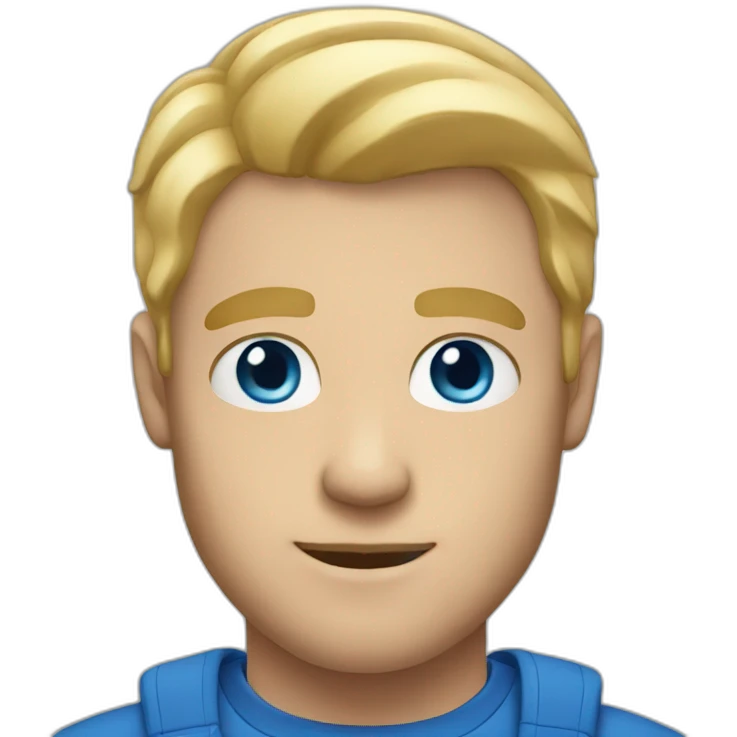 White dad with blue eyes and blonde hair emoji