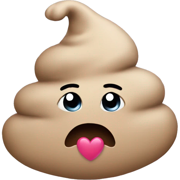 poop showing a heart emoji