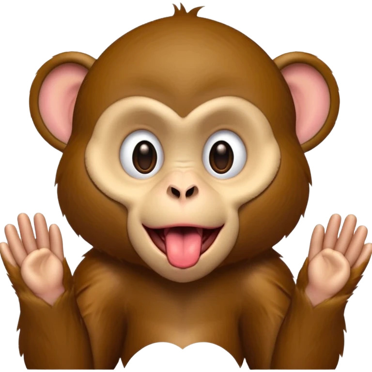 monkey sticking out tongue with hands to the side emoji