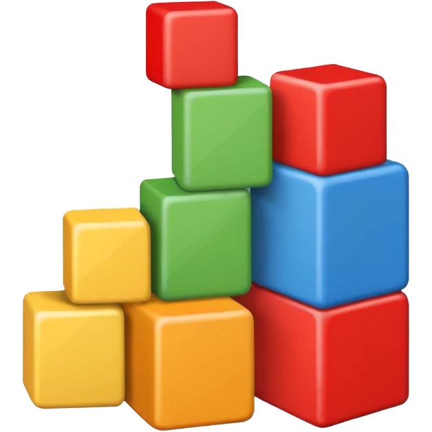 4 wood building blocks  emoji