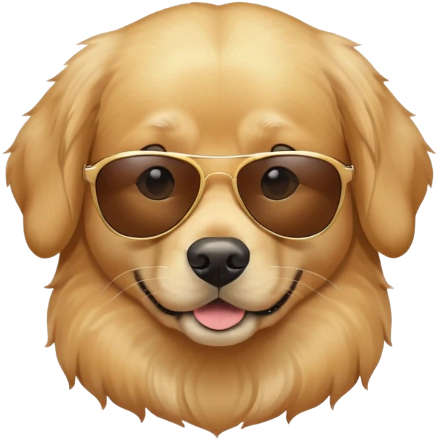 Golden retriever wearing sunglasses emoji