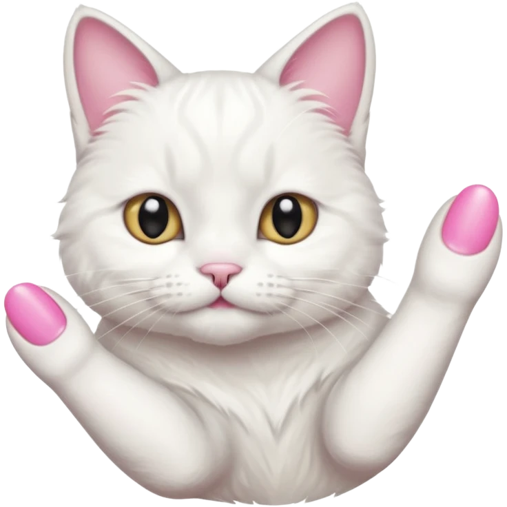 d white cat's hand and toenails emoji