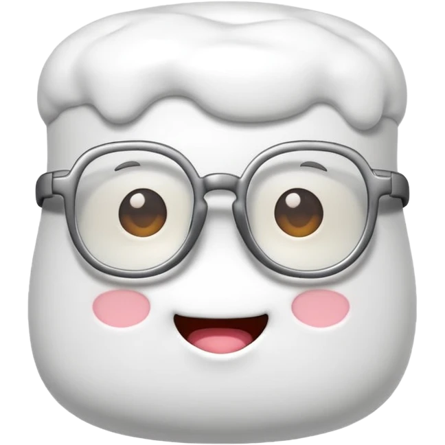 marshmallow with glassess emoji